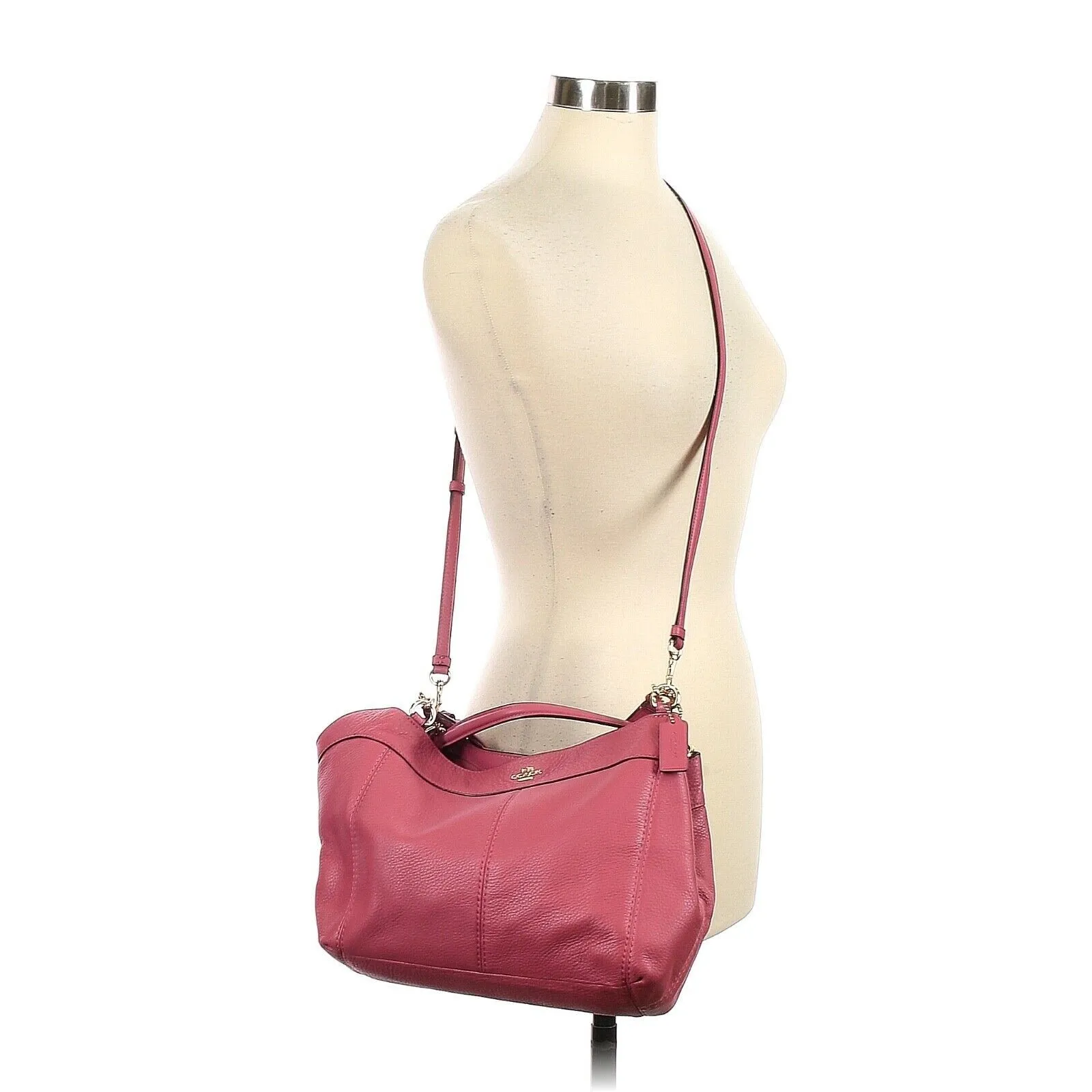 COACH Lexy Rouge Pink Pebbled Leather Shoulder Bag - Image 2