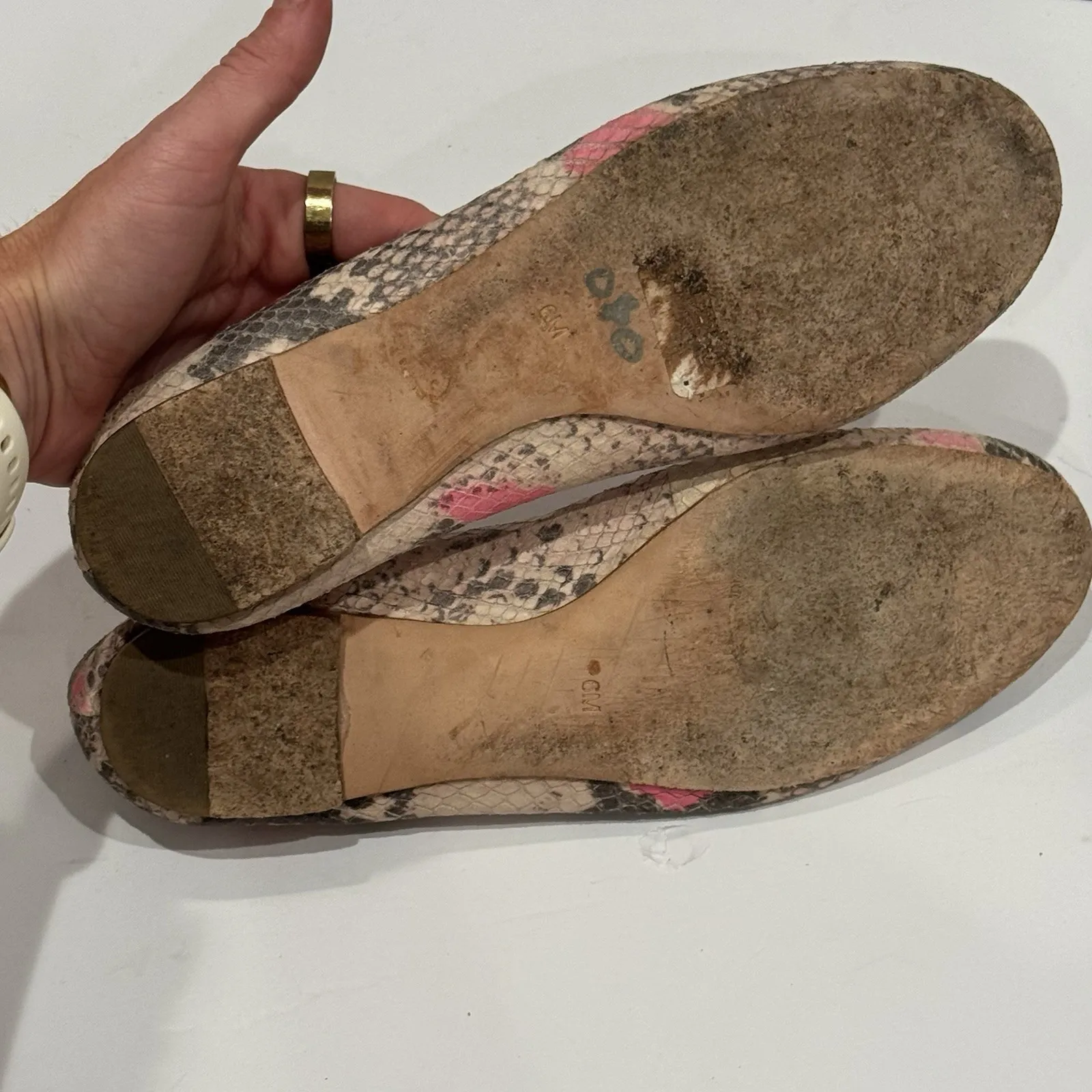 JUICY COUTURE JAILYN SNAKE PRINT LEATHER Ballet Flats shoes Y2K 2000s Style Sz 6 - Image 5