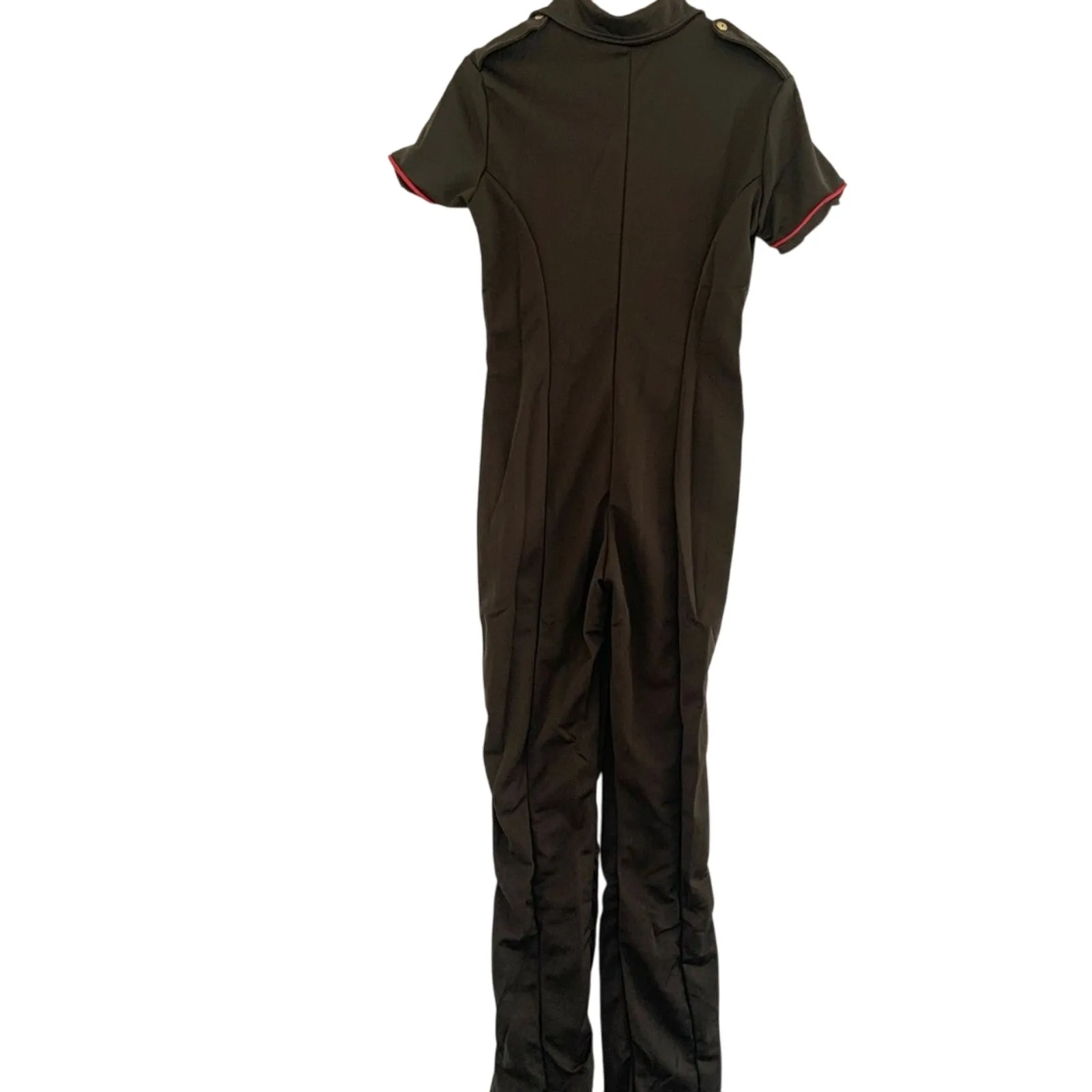 Charades Air Force Angel Pilot Officer Costume Green Jumpsuit Medium NEW - Image 4