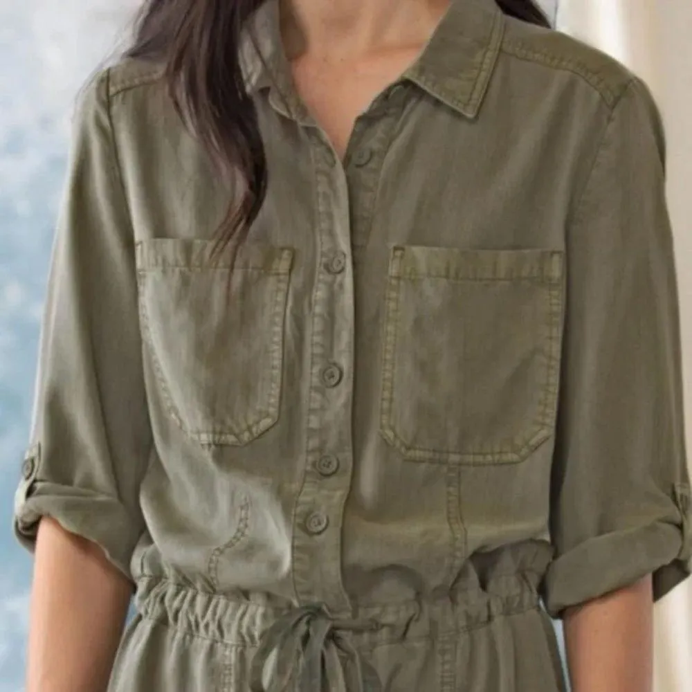 Sundance Wayside Vintage Wash Cargo Jumpsuit Olive Green Large NEW - Image 3
