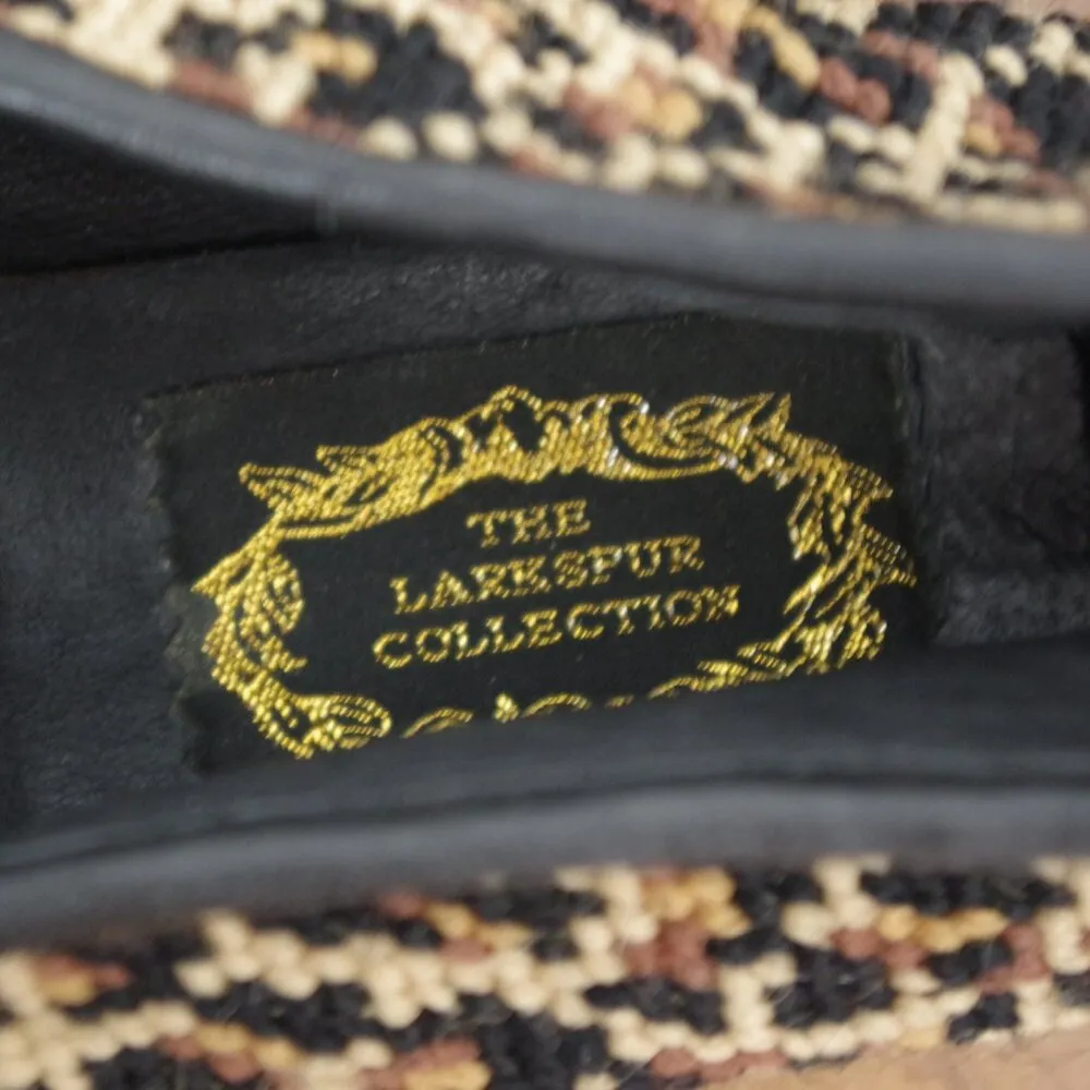 Larkspur Collection Vintage Leopard Print Woven Leather Lined Flats Size 7.5 Black - Image 2