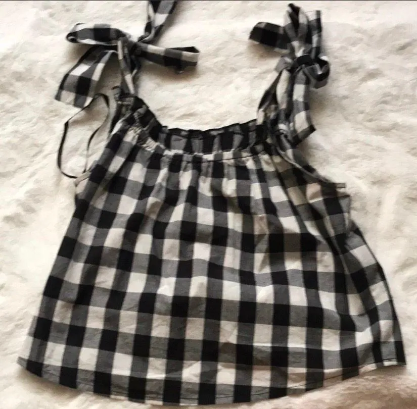 black plaid cami top - Image 2