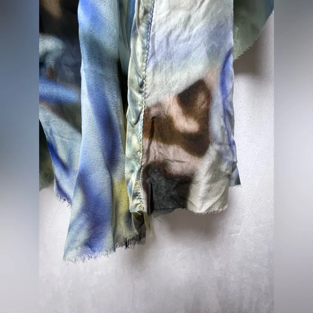 People of the Labyrinths Vtg Silk Wrap Skirt Wmn Med Holland Avant Garde Blue - Image 13