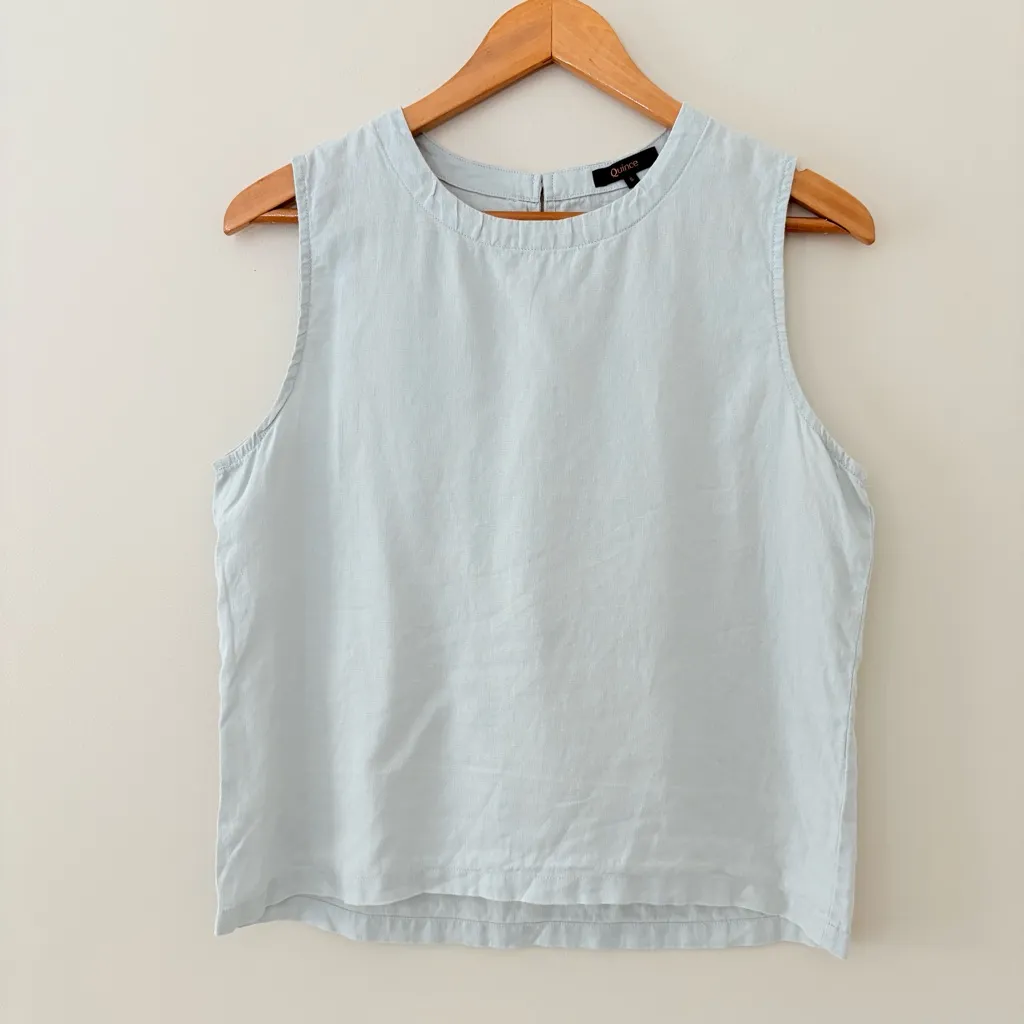 Quince 100% European Linen Flax Tank Sleeveless Mint Green Size S - Image 2