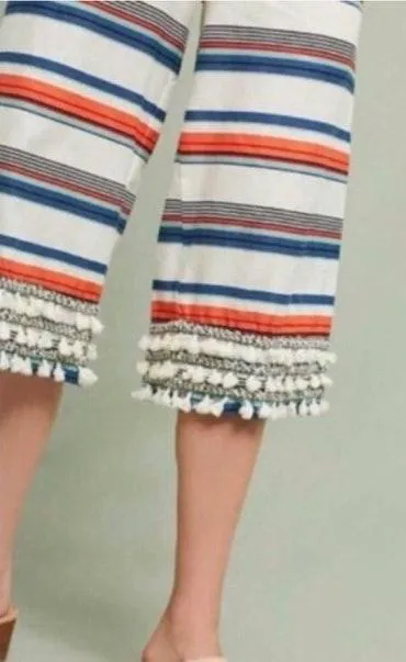 Anthropologie Moon River Jumpsuit M NWT Striped Tassel Retro Wide Leg - Image 4