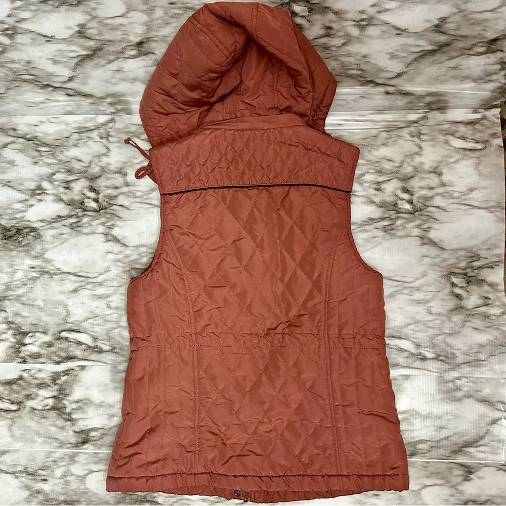 Love Tree  Sz M Puffer Draw String Vest Gorpcore Crunchy Cozy Fall Pumpkin Patch - Image 5