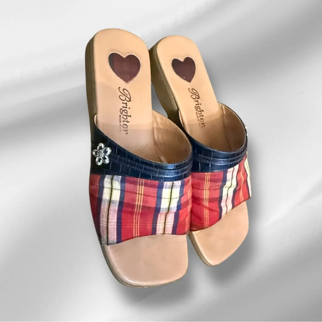 Brighton Belize Women's Multicolor Plaid‎ Slide Sandals - Image 2
