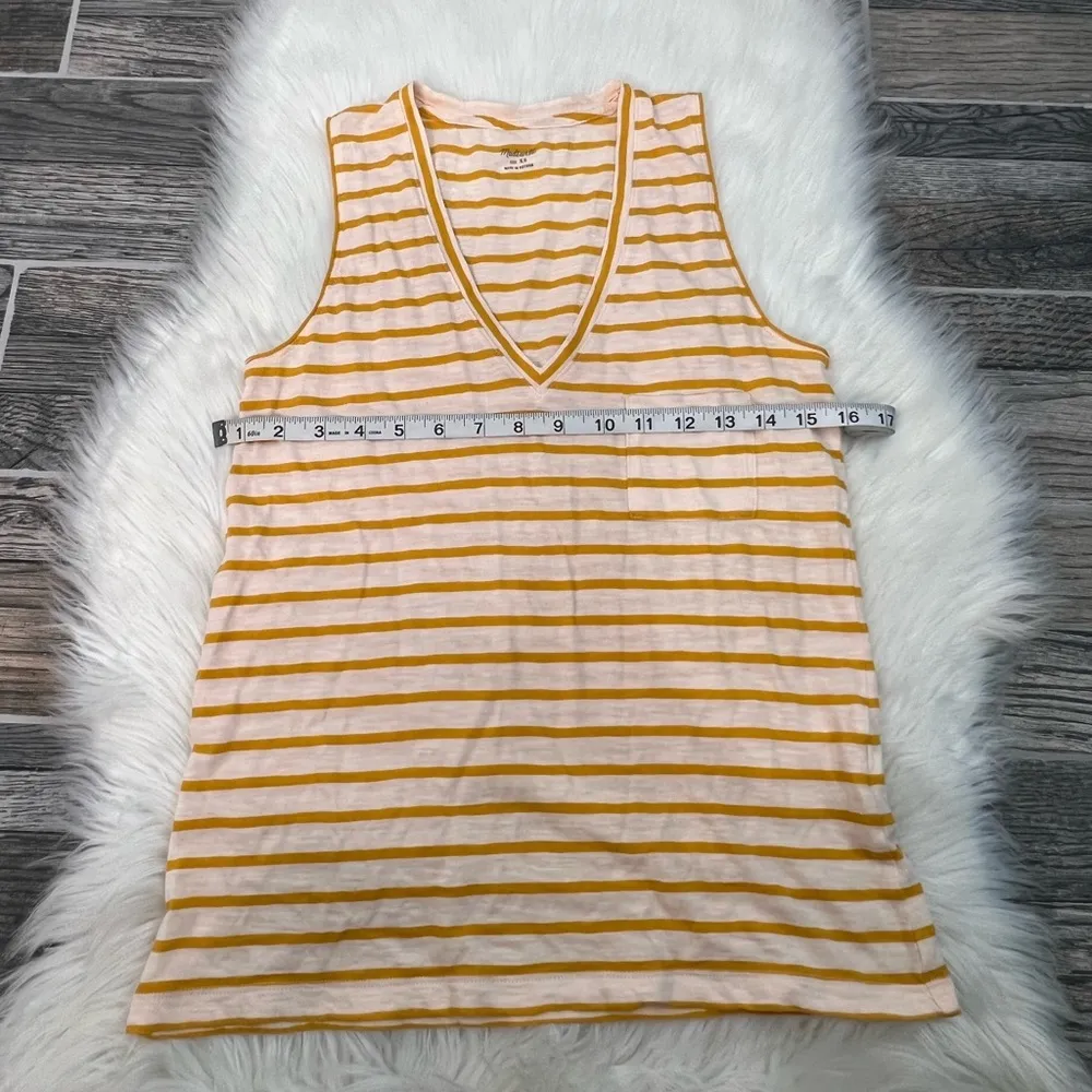 Madewell Whisper Cotton Pocket Tank in Baker Stripe - Image 8