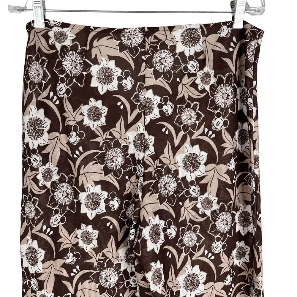 Disney Swim Coverup Palazzo Pants Brown Tan Hidden Mickey 8 Semi Sheer - Image 11