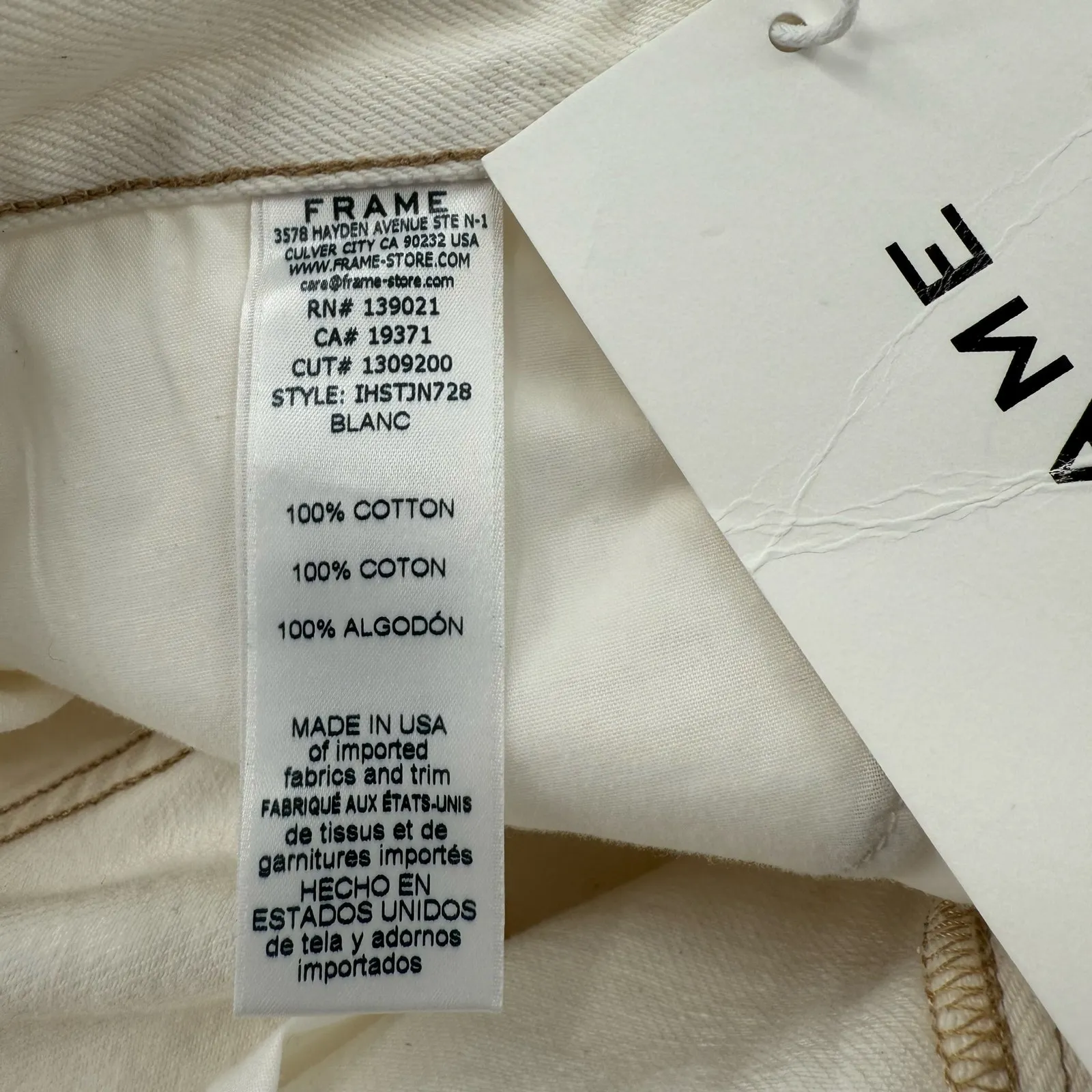 Frame Denim x Ilona Hamer Jeans SZ 26 High Rise Straight Leg Blanc Cream NWT - Image 15