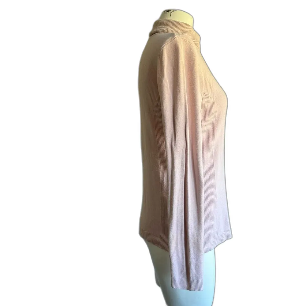 Motive Light Pink Turtleneck Sweater Lightweight Soft Large L - Image 4