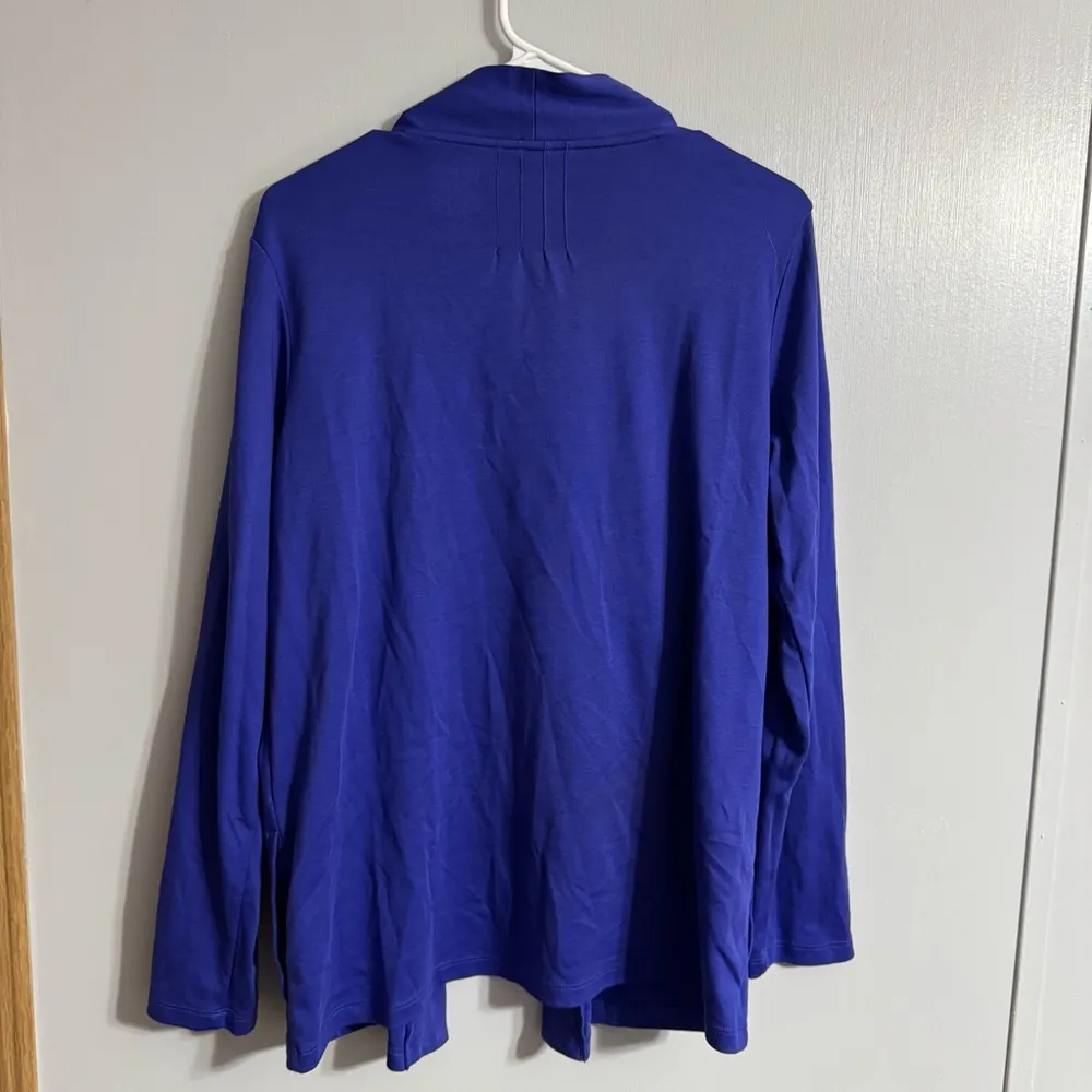 L.L. Bean Royal Blue Cotton Supima Cardigan Size Medium - Image 2