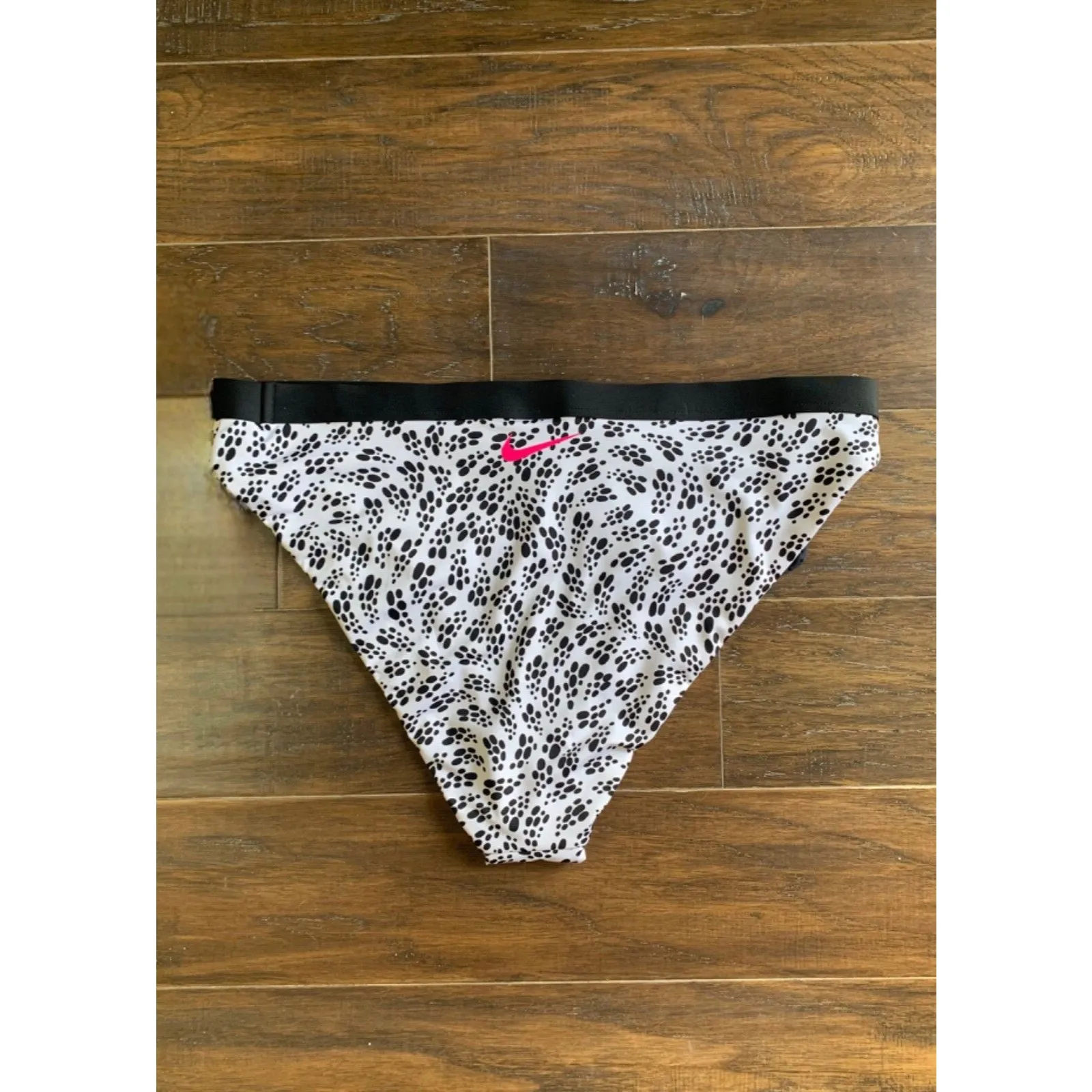 NIKE Bikini Bottoms High Waisted Swimsuit White Black Party Dots Womens M XL NEW - Image 6