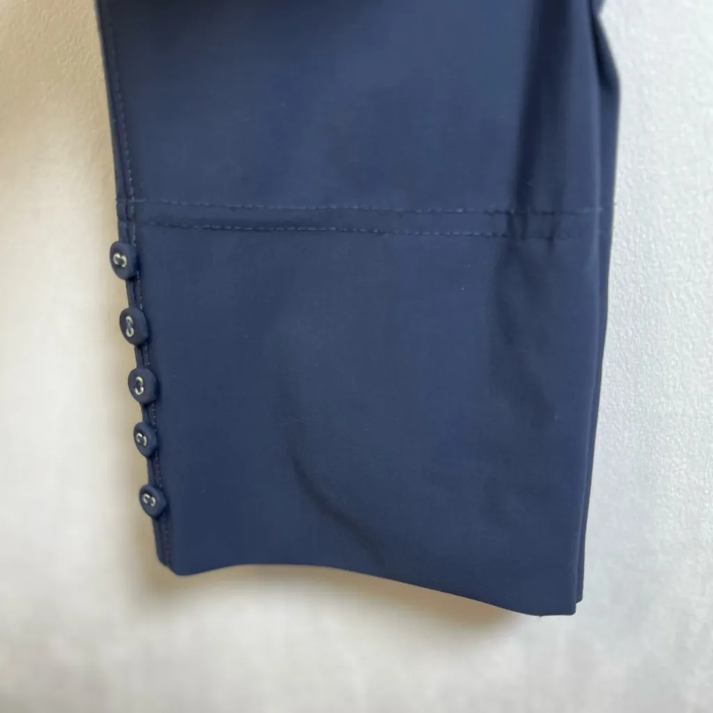 IC by Connie K Button Hem Stretch Pants Women’s Size Small Navy Made in USA Blue - Image 3