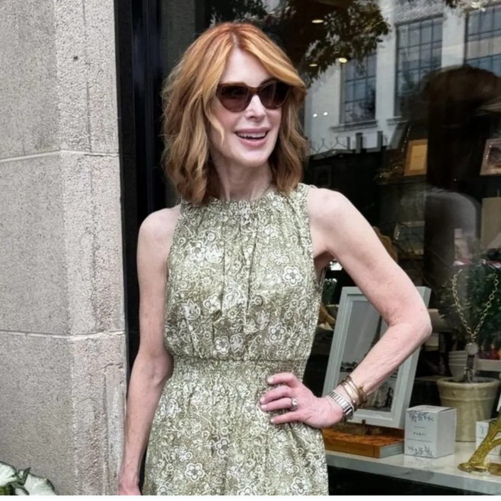 Tuckernuck Bergamot Floral Walker Dress M NWT Green Cotton Midi Pockets - Image 9