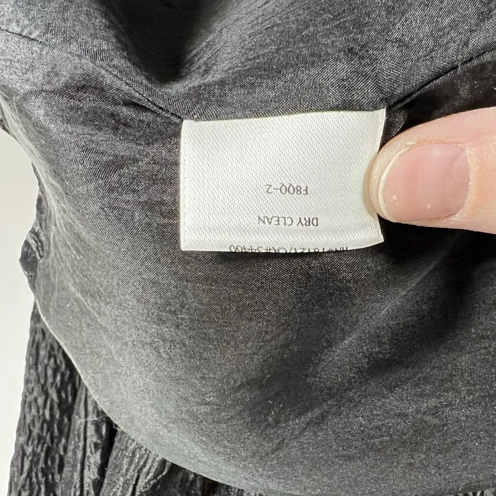 Eileen‎ Fisher Black Jacquard Silk Crinkle Jacket Blazer Women’s Size Large - Image 10