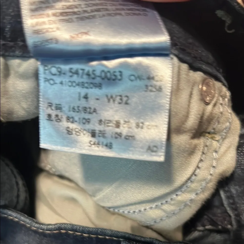 Signature by Levi Strauss Blue Jean Shorts High-Waisted Frayed Hem size 14 - Image 3