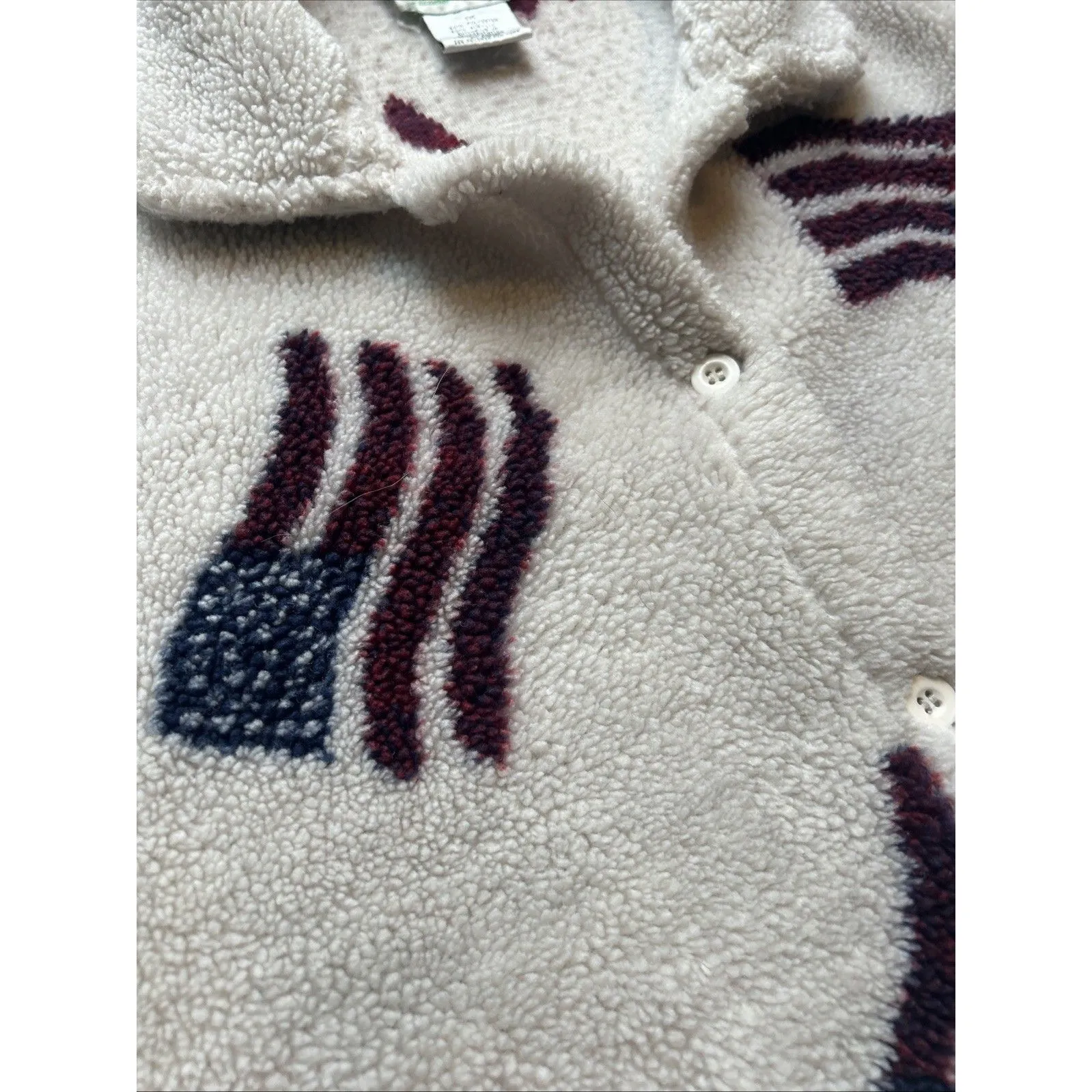 Quacker Factory 1X American Flag 4th of July USA Cardigan Sweater Fleece - Image 2