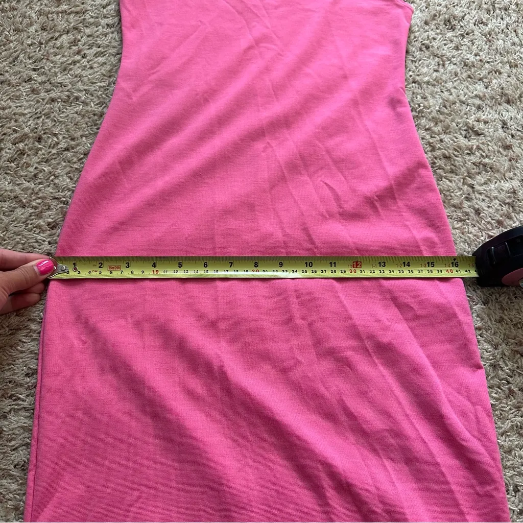Zara Pink Knit Jersey Midi Scoop Neck Dress Barbiecore Large bubblegum hotpink - Image 8