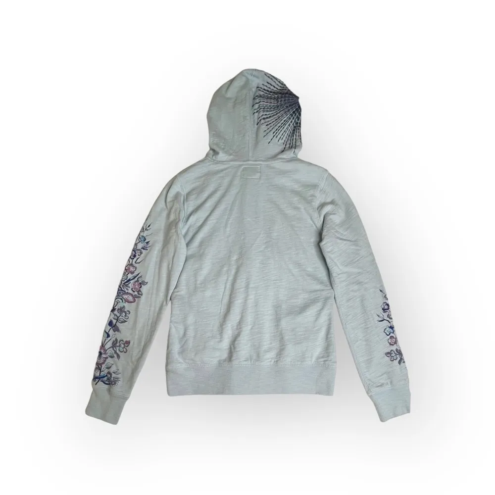 VHTF: new Y2K Lucky Brand ❤︎︎ Floral Geisha Embroidery Zip Hoodie ❤︎︎ Blue ❤︎ M - Image 13