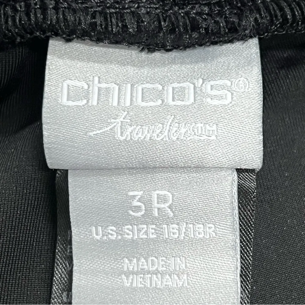 Chicos Travelers 3R US 16/18R  Velvet Jogger Pants Pull On Elastic Waist Black - Image 7