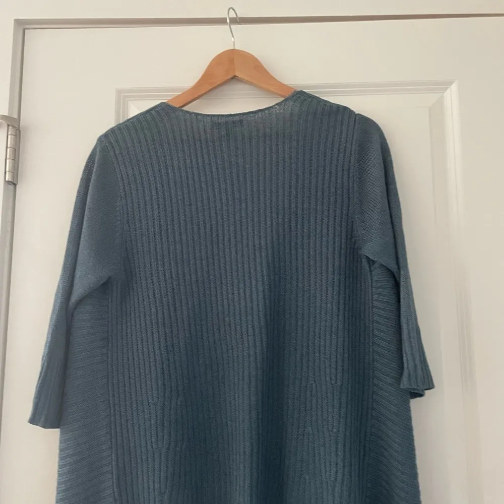 Eileen Fisher Silk Linen Melange Waterfall Cardigan Draped - Image 7