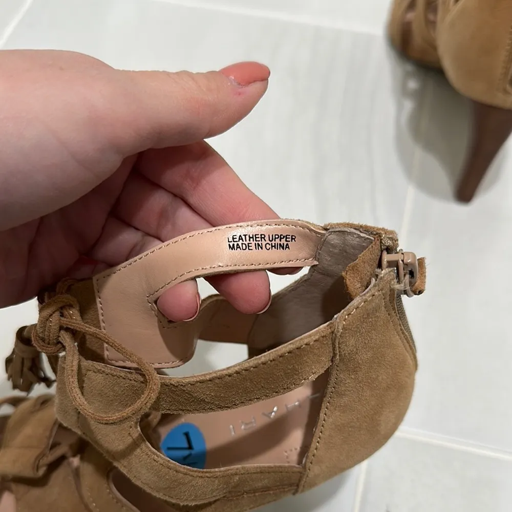 Women's Tan Strappy Heels - Image 6
