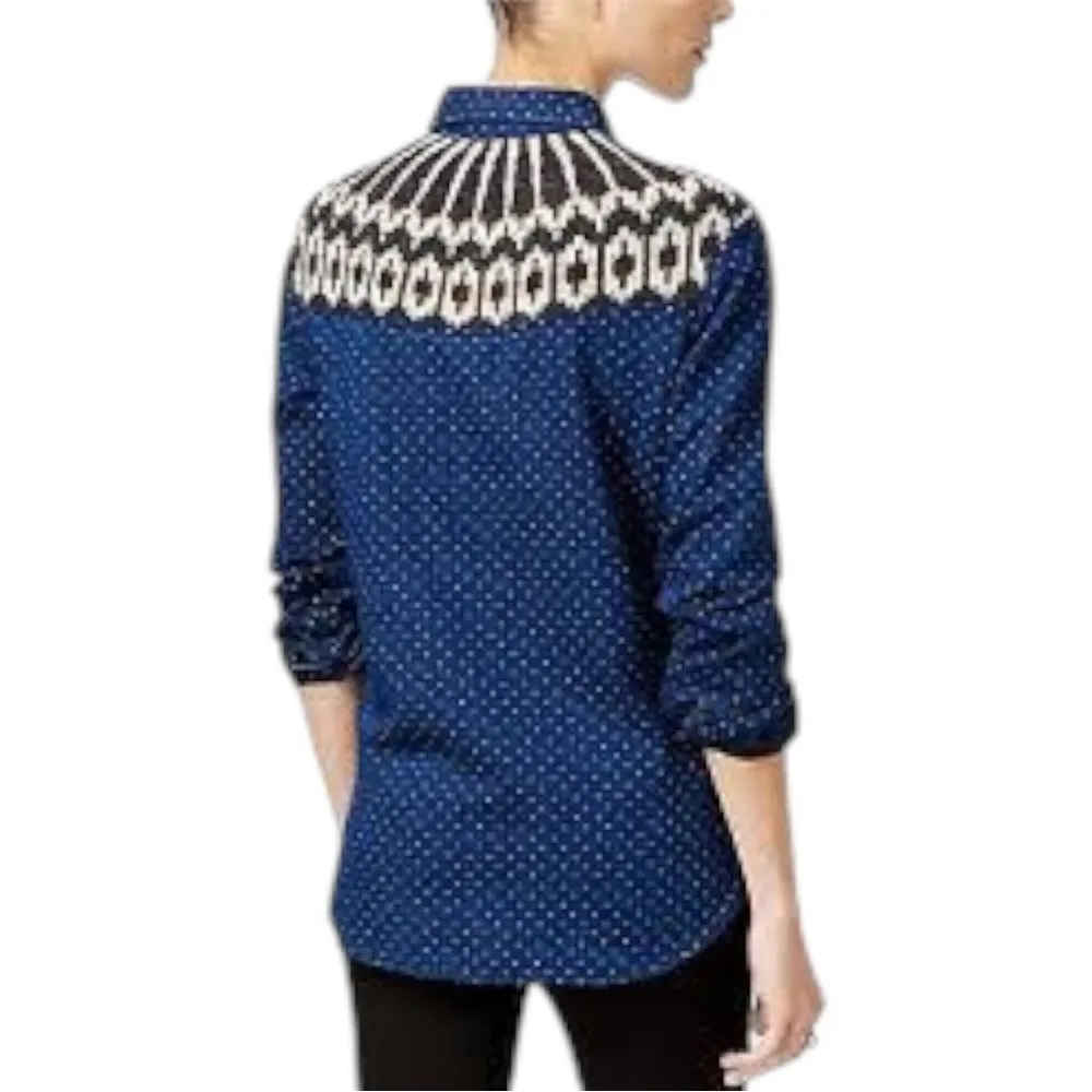 Free People Sage Printed Contrast Shirt - Image 4