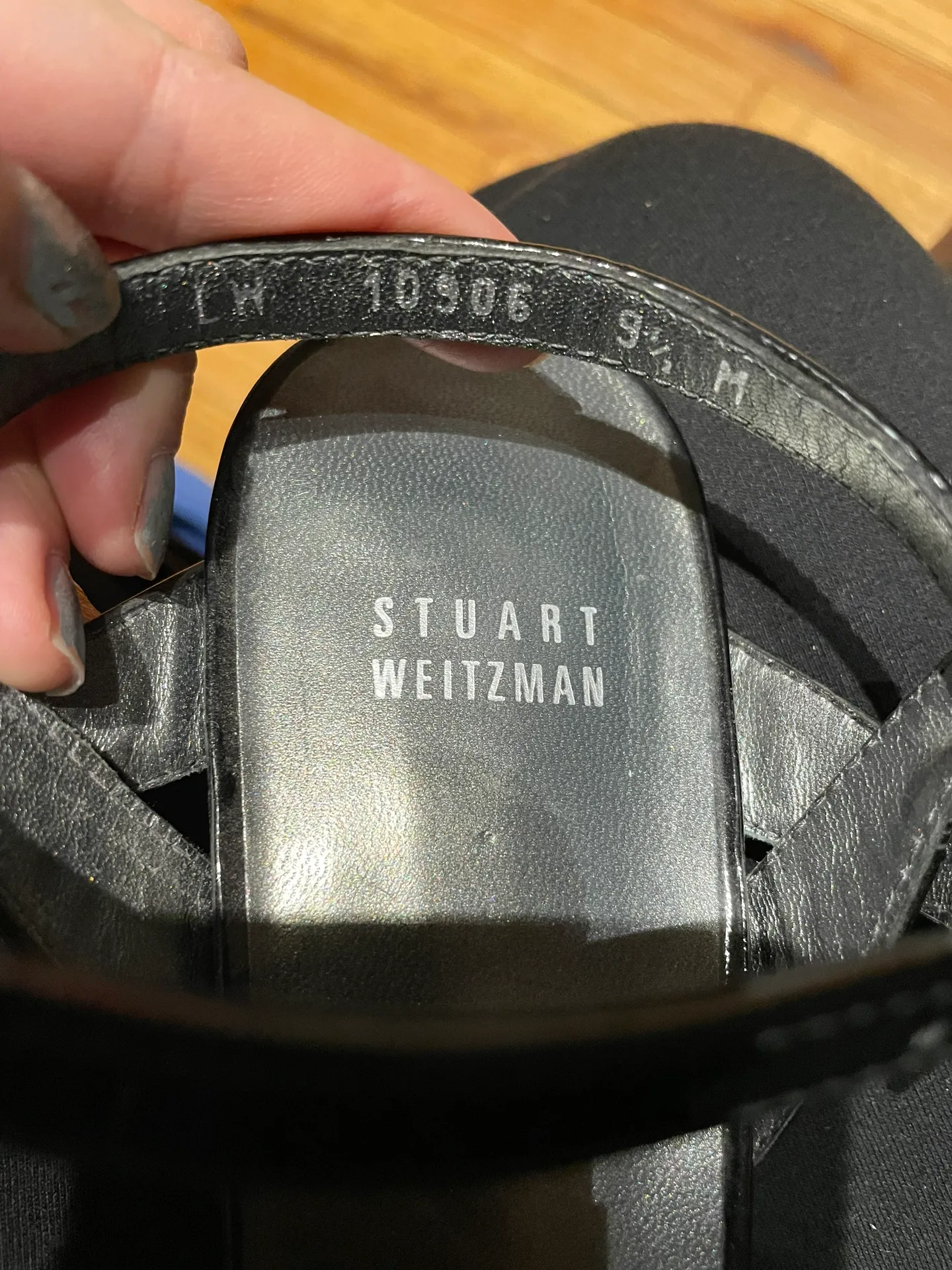 NWOT SW Glossy Leather Crisscross Straps Platforms Sandals High Heels Strappy - Image 8