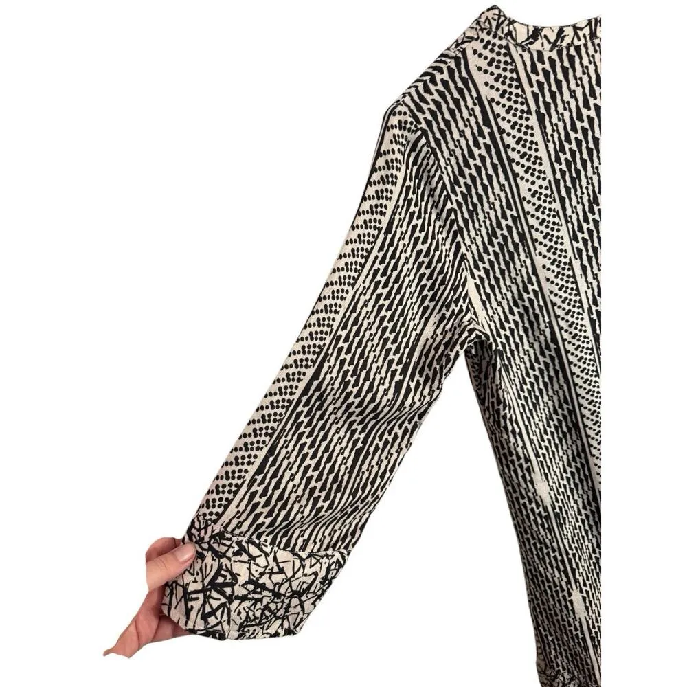 Soft Surroundings Raven Shift Dress Medium Midi  Abstract Black Beach‎ Boho - Image 9