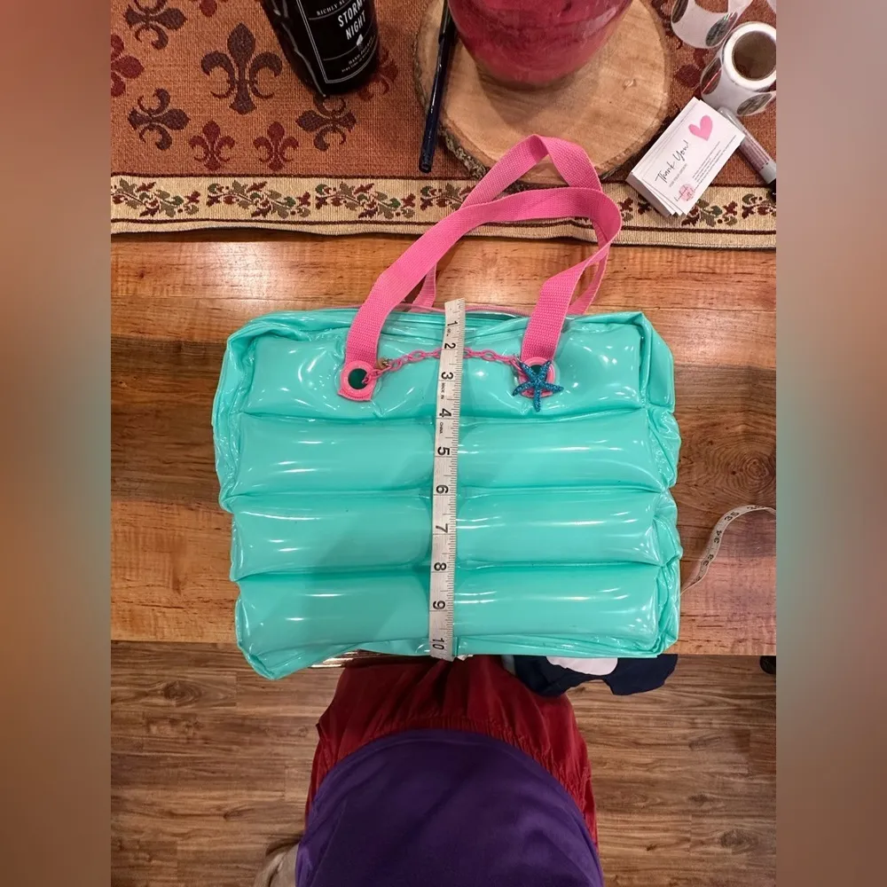 BLING2O retro bag. Charm inflatable beach bag or fun bag teal color Green - Image 4