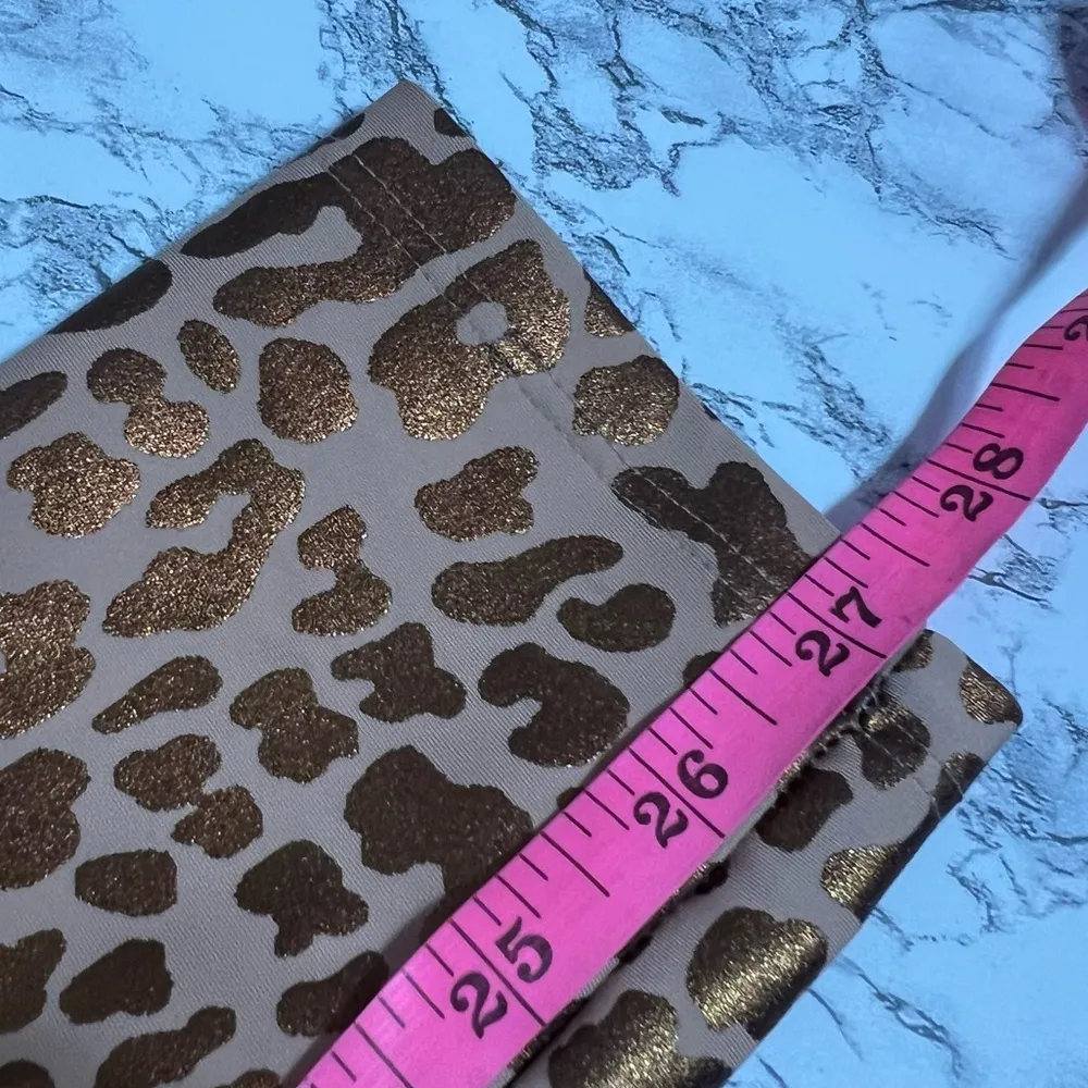Funari New York eco couture metallic leopard leggings Sz XS/S Tan - Image 5