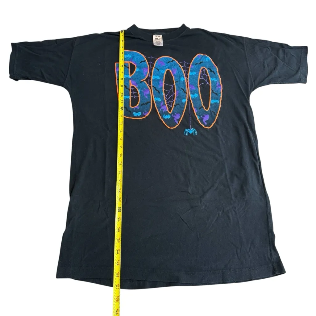 Club Bed Women’s One Size Boo Halloween Oversized‎ Tee Shirt Dress Black Goth Size L - Image 6