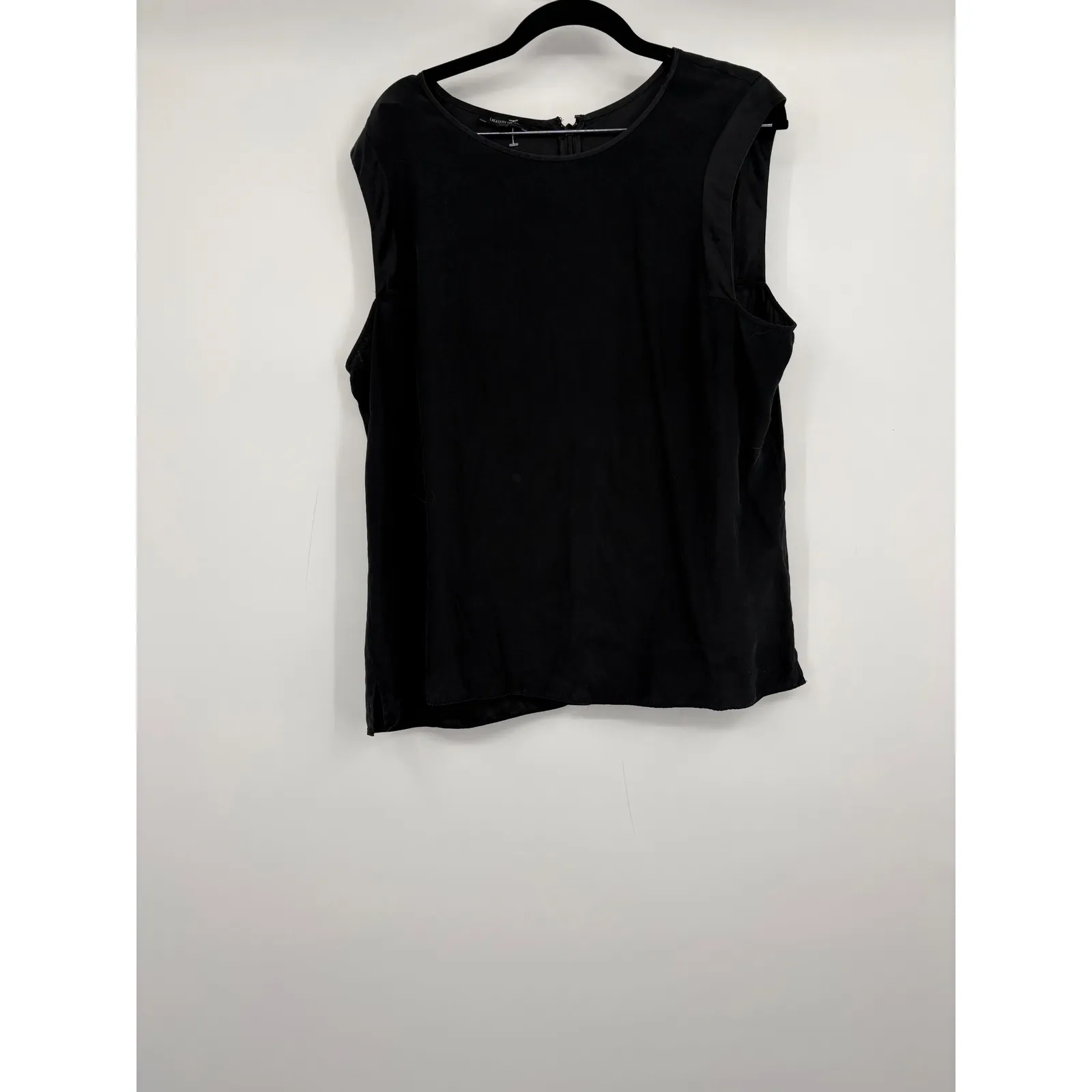 Lafayette 148 New York Black Sleeveless Silk Sheath tank top Size 16 Size L - Image 2