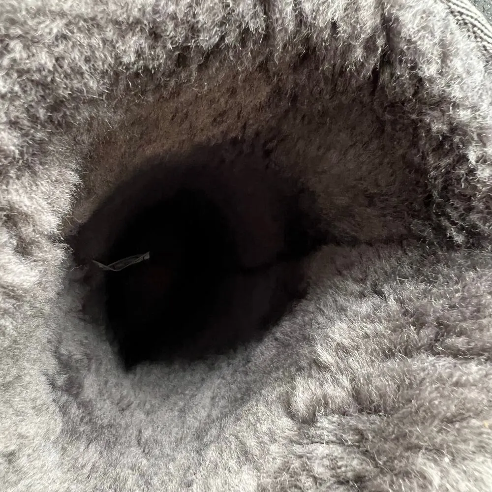 UGG Australia Classic Suede Tall Shearling Fur Boots Gray Pull On Size 7 Cozy - Image 9