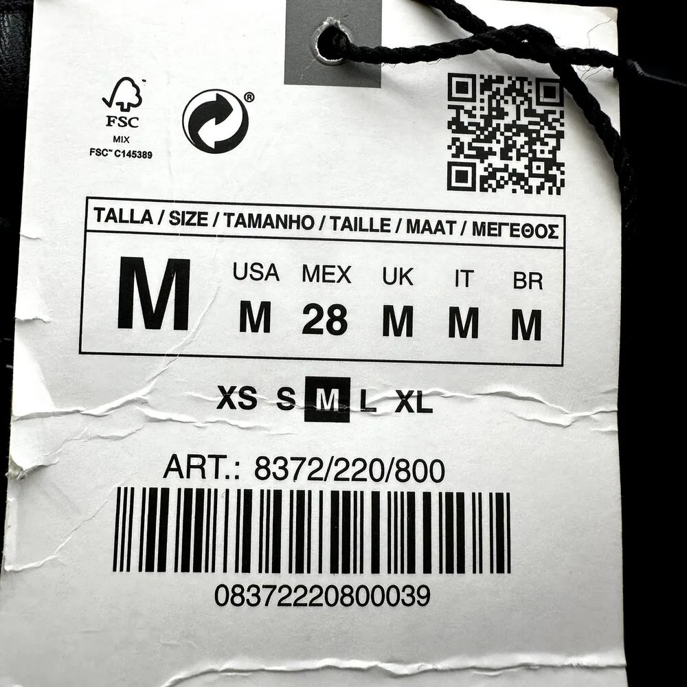 Zara Faux Leather Jogger Pants Drawstring Pocket Elastic Waist Black M NWT - Image 4