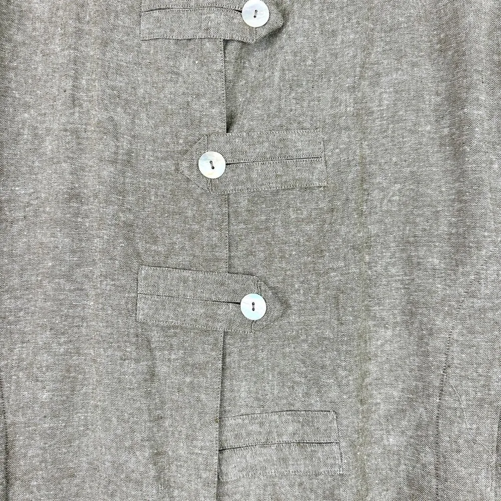 Amelline Linen Blend Japanese Style Jacket Size Large Lagenlook Brown - Image 4