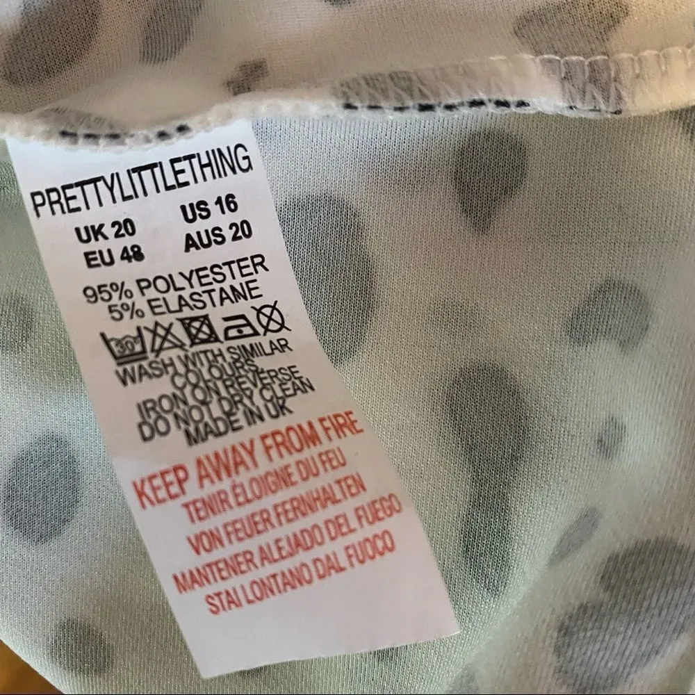 Pretty Little Thing Dalmatian Cold Shoulder Top Size 16 NWT - Image 16