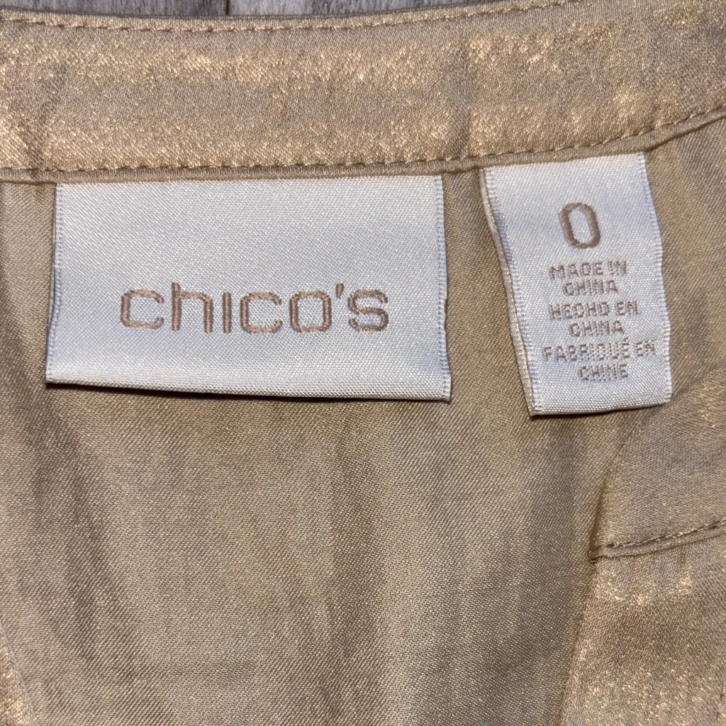 Shimmering Gold Tie-Front Blouse - Image 2