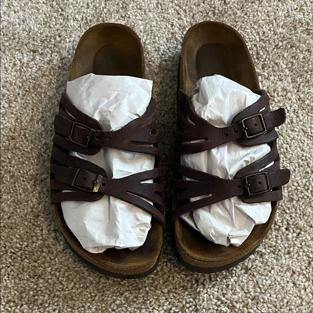 Birkenstock Granada Oiled Leather Soft Footbed Sandals - Image 3