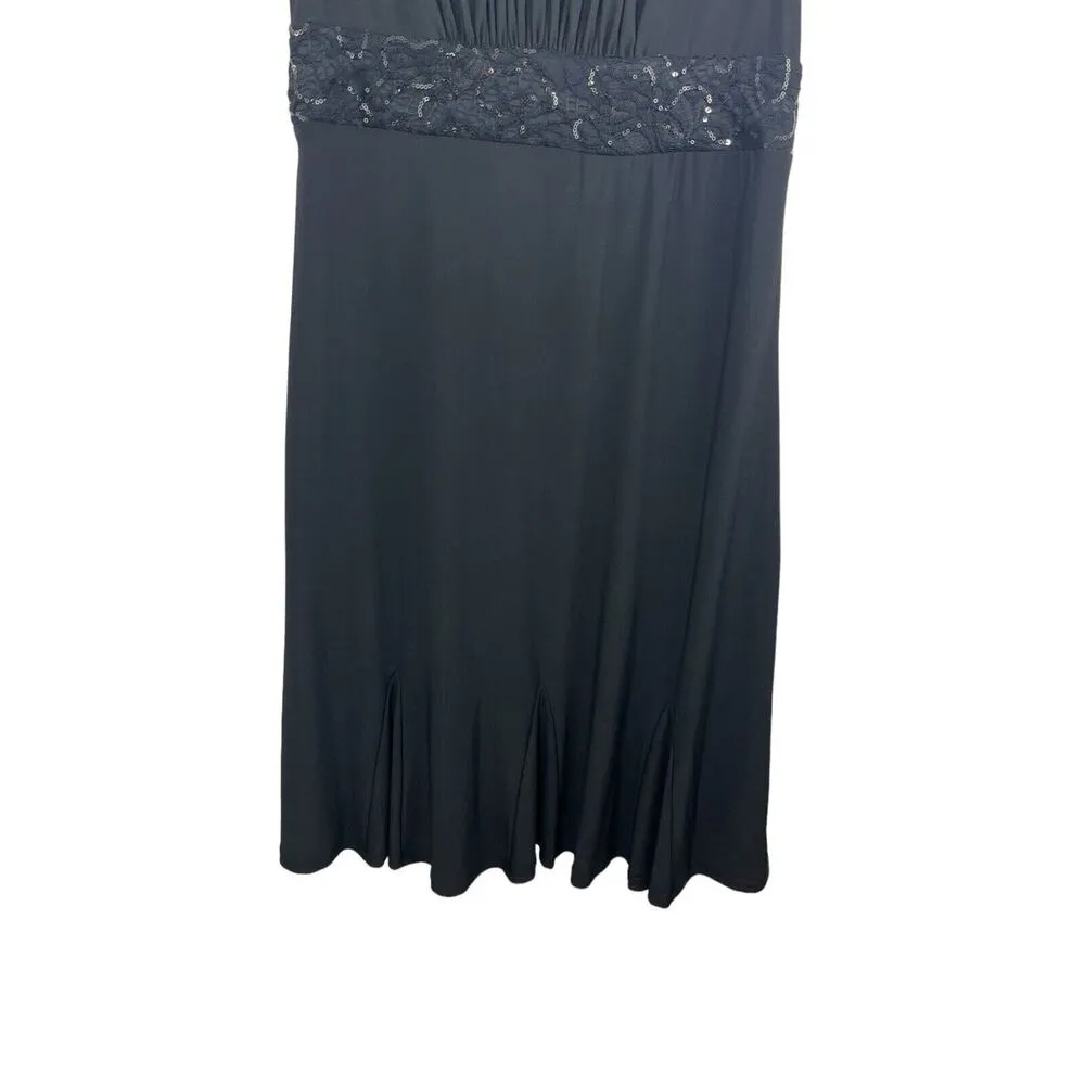 R&M Richards Black Dress Jacket 2-piece Set 8 Sequins Mother Of Bride Lace NWT - Image 6