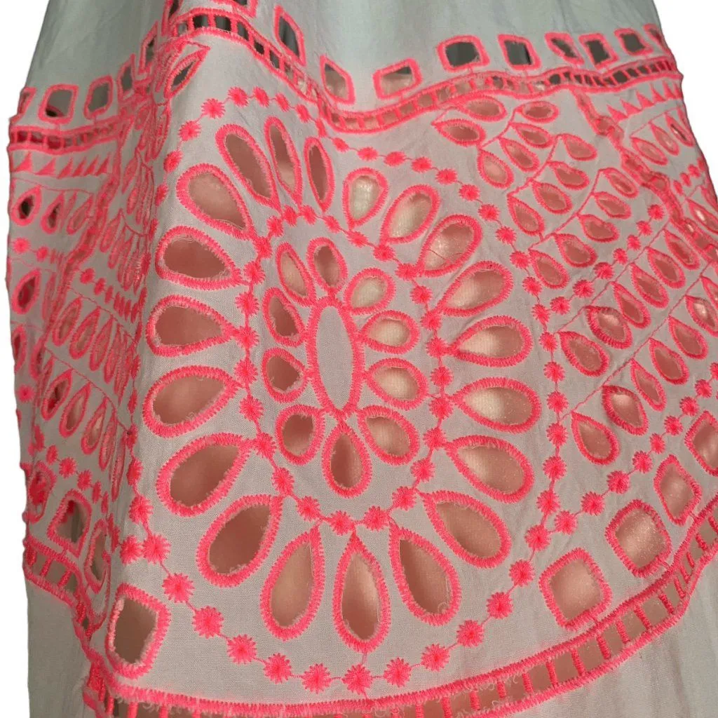 Solitaire Swim women's small pink and white racerback fringed swimsuit cover-up - Image 8