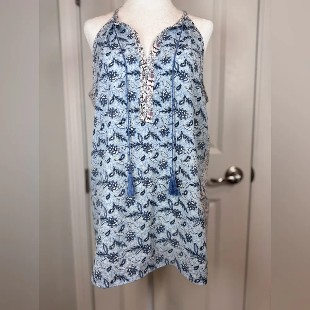 Fleur Bleue Bohemian Airy Floral Frenzy Blue Halter Festivalcore Coastal Vibes - Image 2