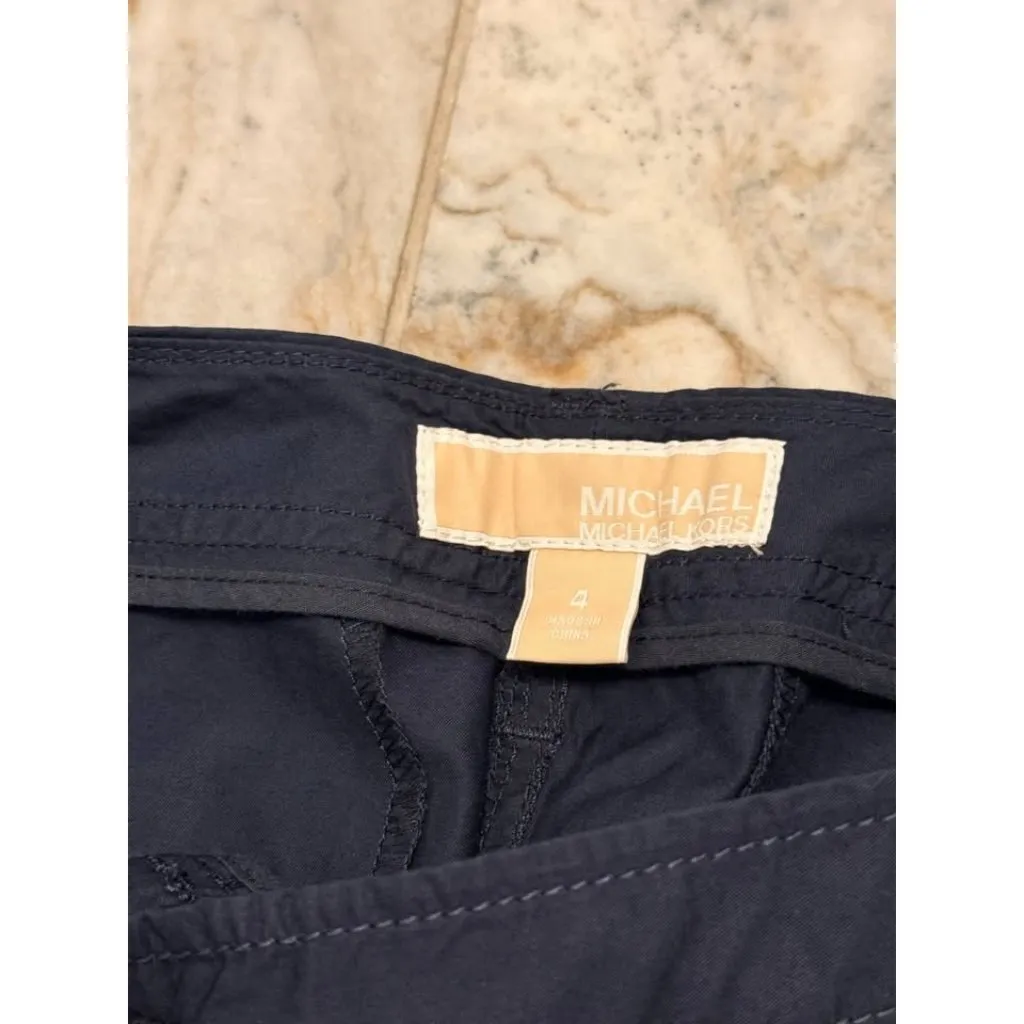 NEW Michael Michael Kors women's size 4 navy cropped jogger pants Retails $79.50 Blue - Image 2