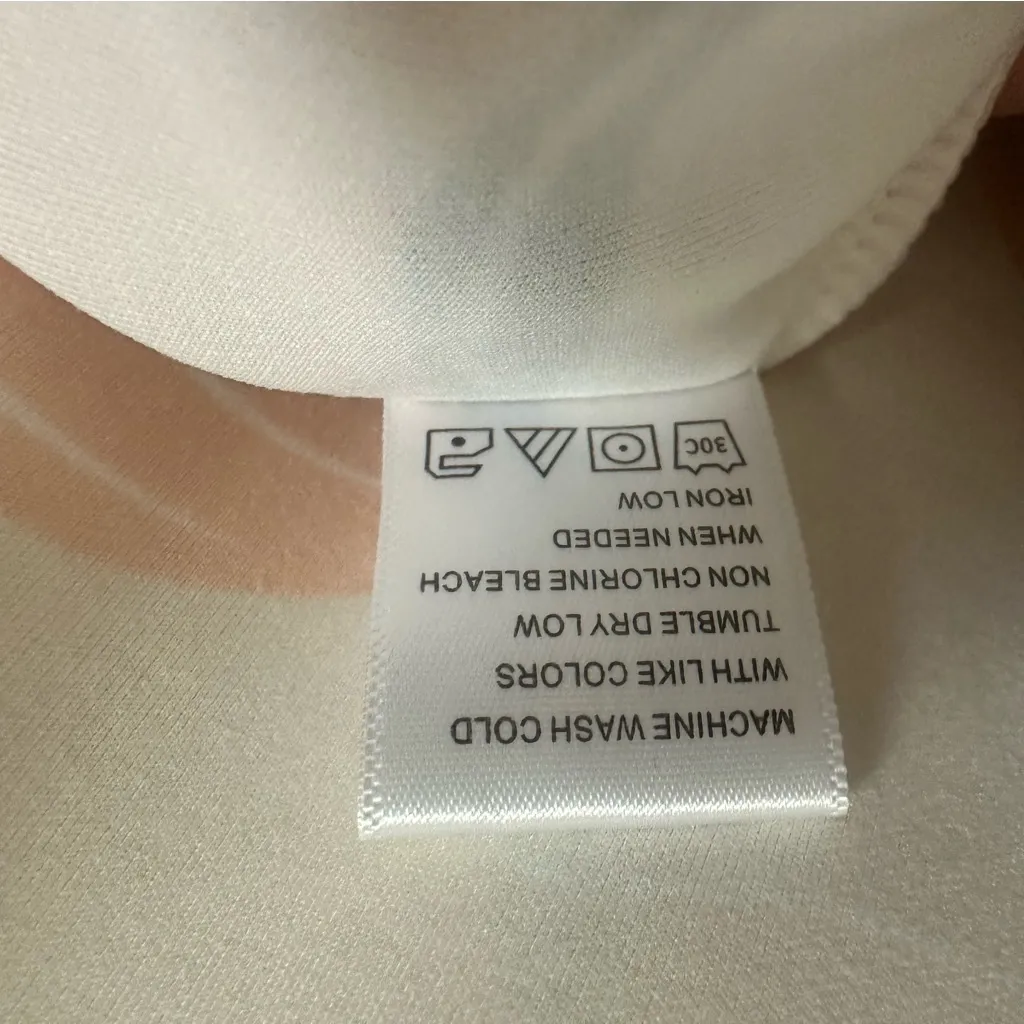 Tail Athletics Madre White & Pink Crewneck Balloon Sleeve Soft Polyester Dress Size L - Image 5