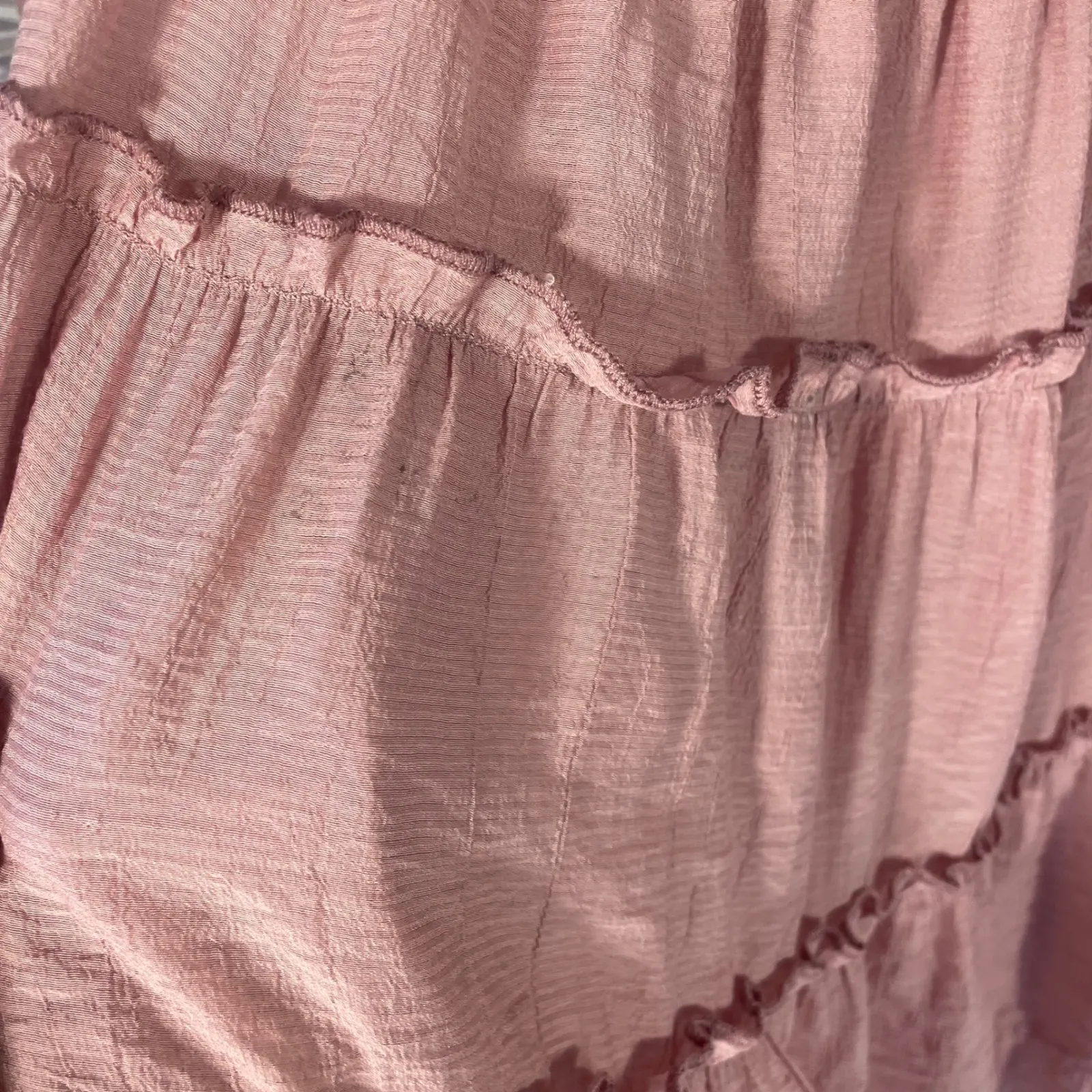 Stolen Hearts Women Pink‎ Ruffle Mini Dress M Boho Cottagecore Romantic Festival - Image 7