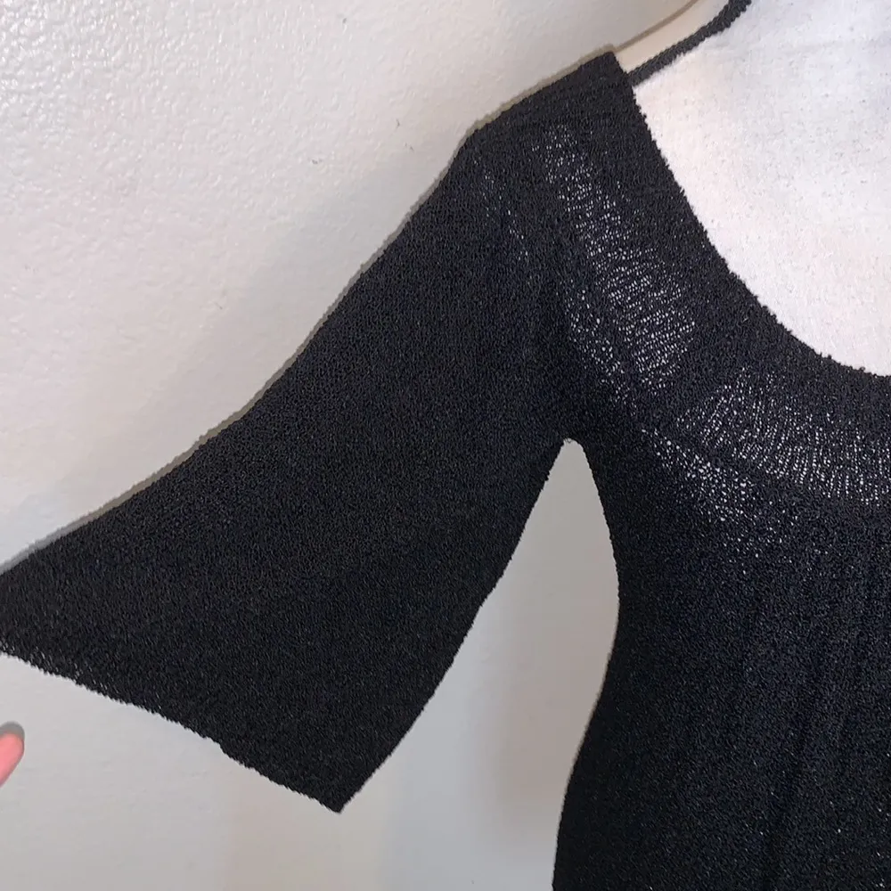 Bebe black heavy nylon sheer blouse - Image 4