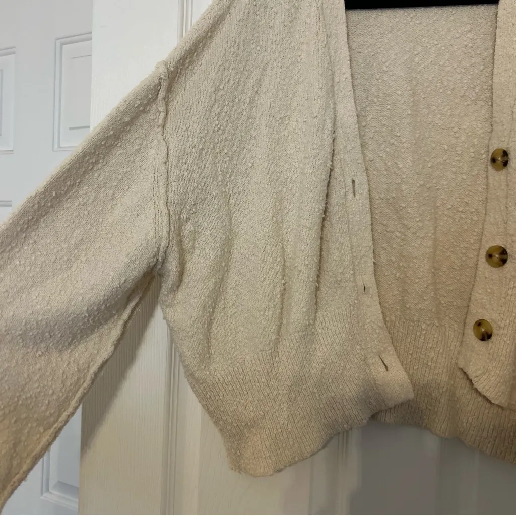 Free People Found My Friend Cardi Cozy Cream Button-Up Sweater - Image 5