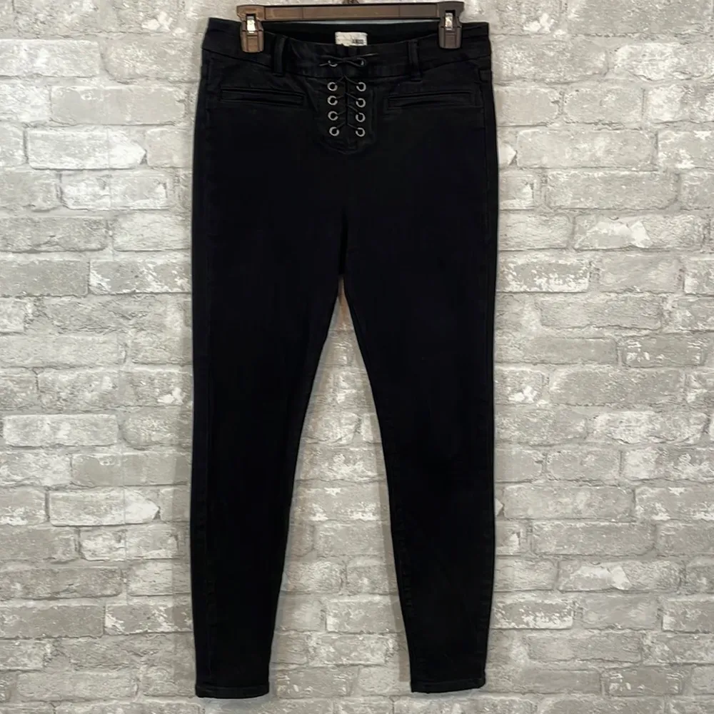 Amuse Society Black Soho Lace Up Skinny Jeans - Image 2