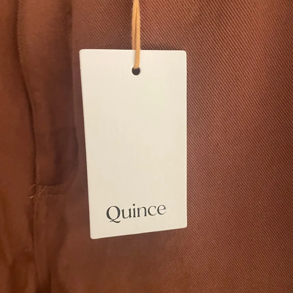 Quince Brown/Rust Organic Cotton Straight Leg Women's Pants size 14 NWT - Image 4